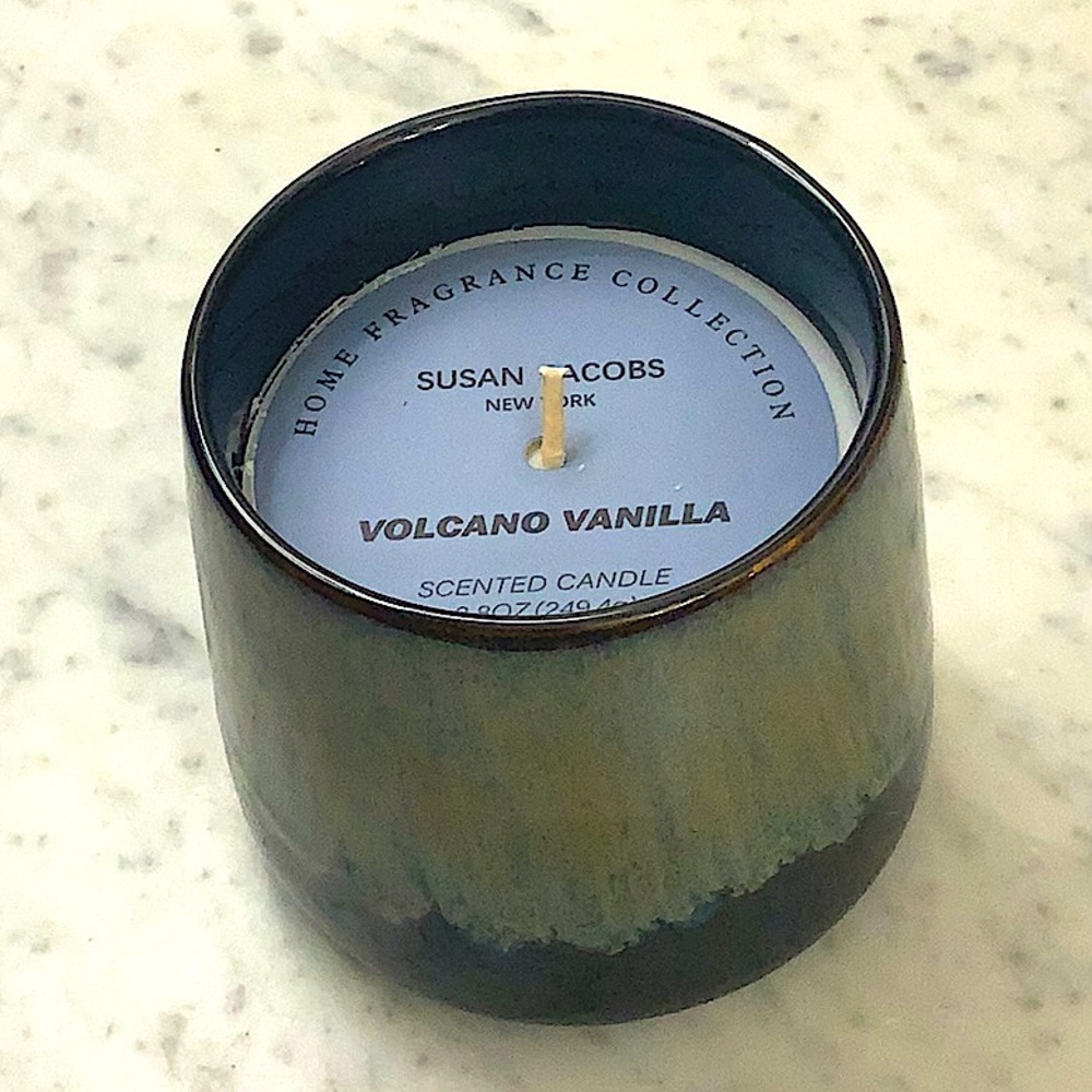 SUSAN JACOBS NEW YORK CANDLE VOLCANO VANILLA NEW 1 WICK POTTERY